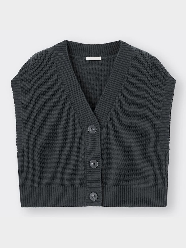 コットンブレンドクロップドニットベスト