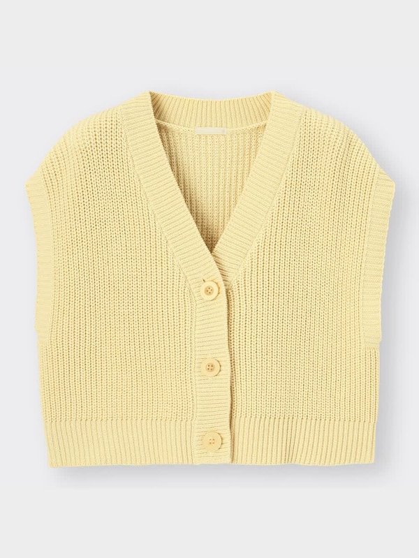 コットンブレンドクロップドニットベスト