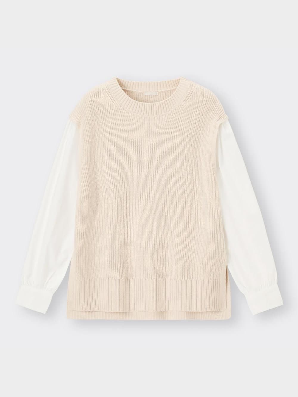 maaaiman様確認用 GU公式 | シャツコンビネーションセーター(長袖)