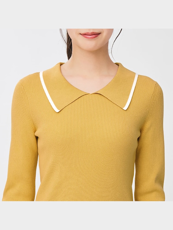 リブバイカラーセーター(長袖)