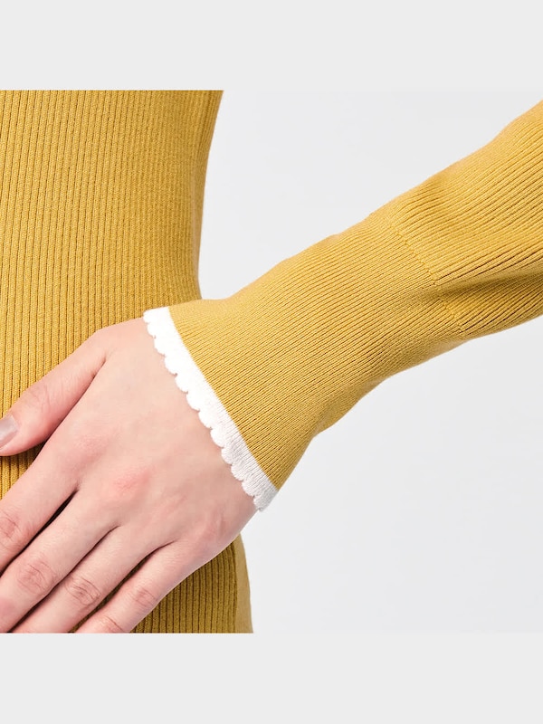 リブバイカラーセーター(長袖)