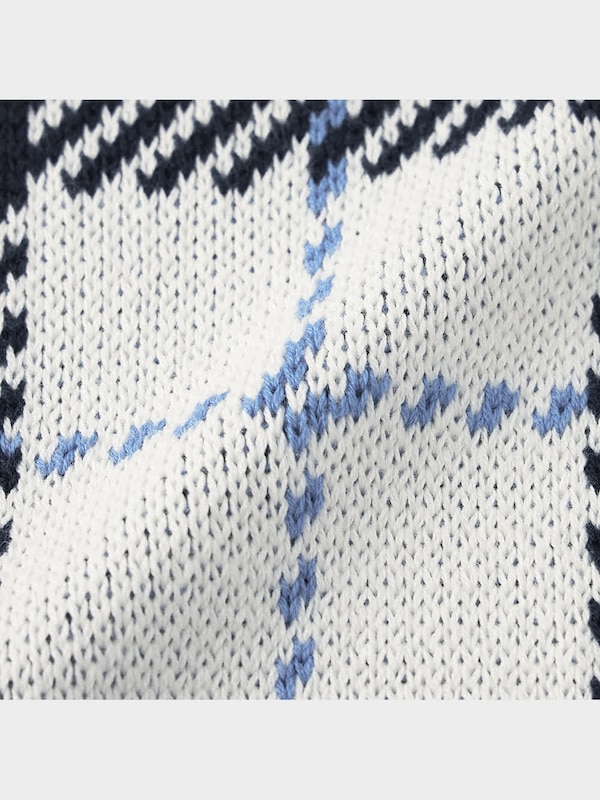 チェックニットベストYG+X