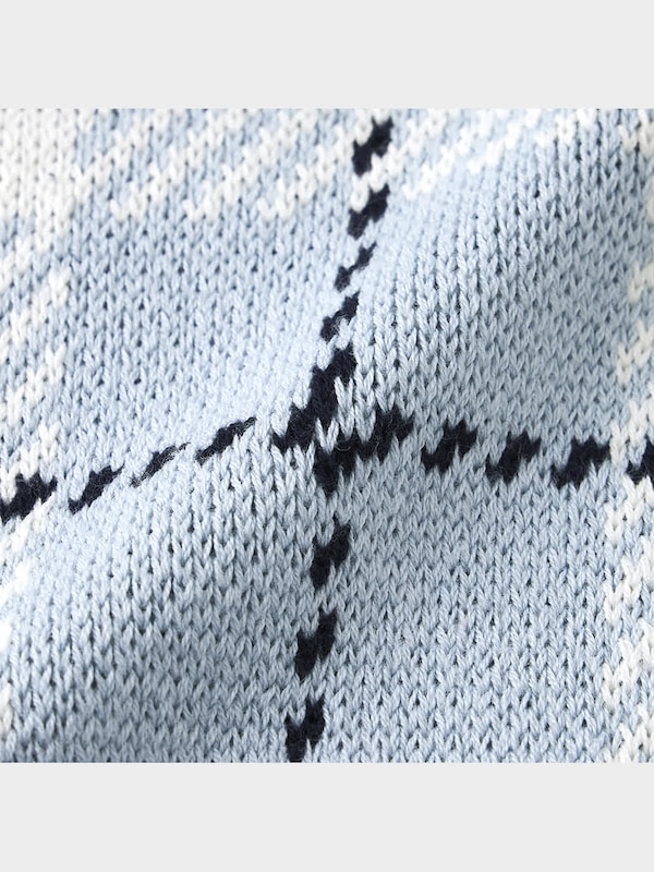 チェックニットベストYG+X