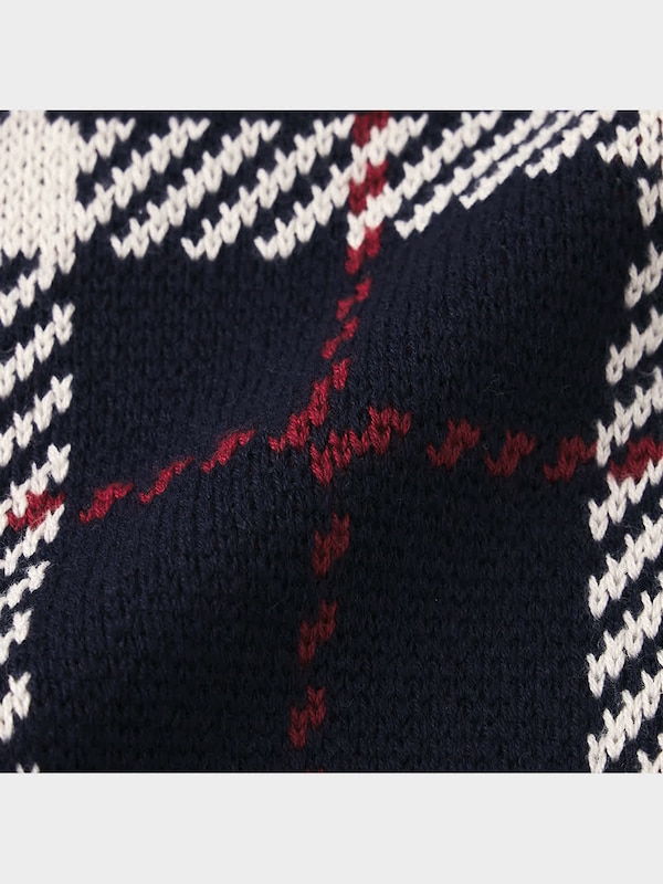 チェックニットベストYG+X