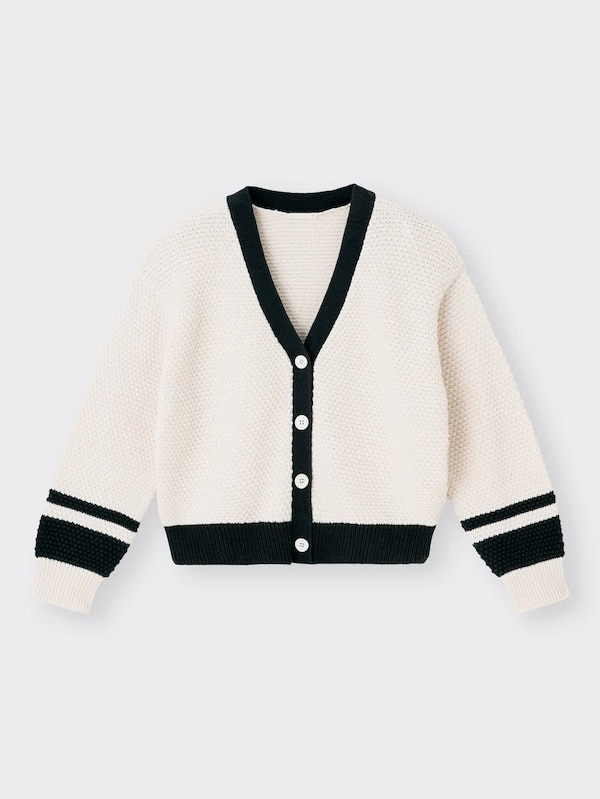 バイカラーVネックカーディガン(長袖)YG+X