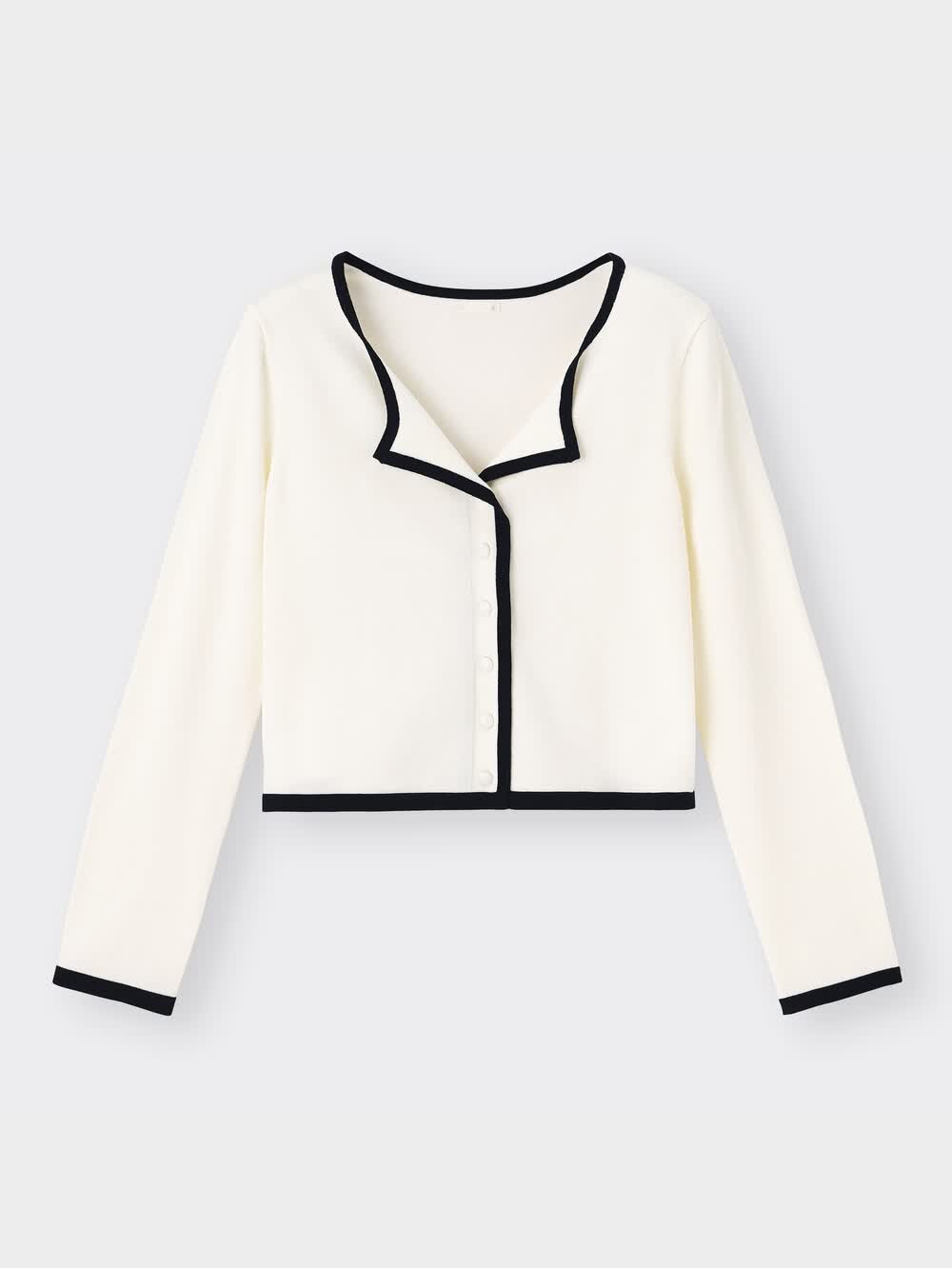 定番　WHITE　38 カーディガン　長袖　ひよけ GU公式 | パフィータッチオーバーサイズカーディガン(長袖)