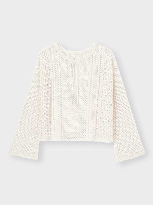 2WAYレーシーフレアスリーブセーター(長袖)