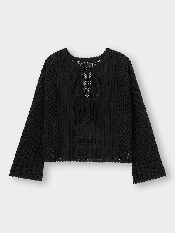 2WAYレーシーフレアスリーブセーター(長袖)