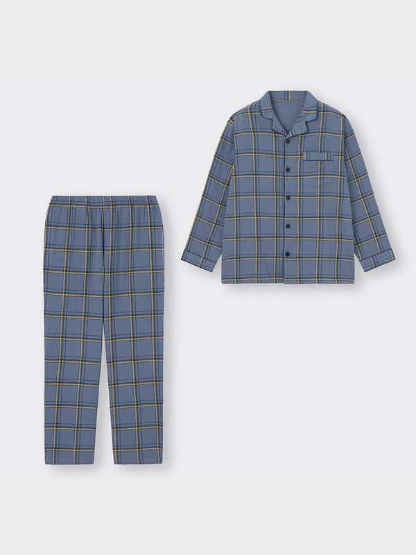 オーガニックコットンパジャマ(長袖)(チェック)+E