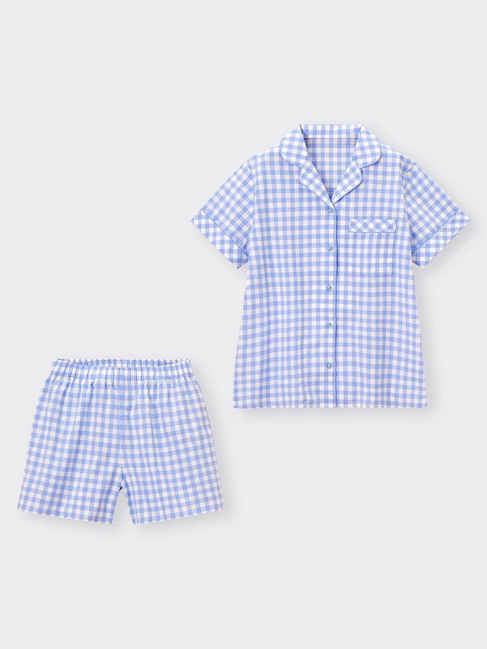 GU公式 | コットンパジャマ(半袖&ショートパンツ)(ギンガム)