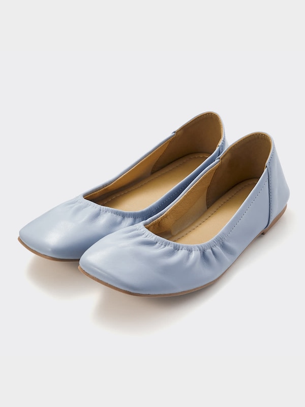 ギャザーシフォンフラットシューズ