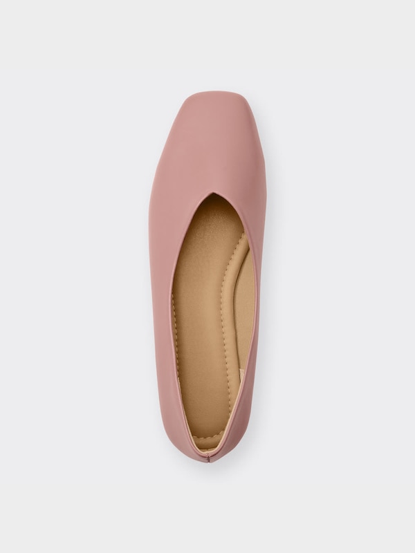 スクエアシフォンフラットシューズ