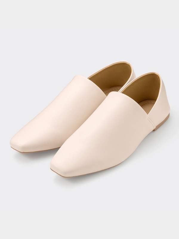 シフォンフラットスリッポンシューズ+E