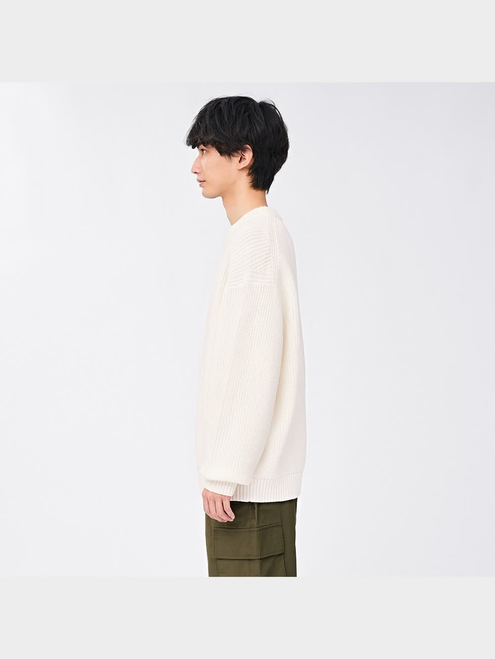 ご確認用ページ GU公式 | ワイドフィット畦セーター(長袖)