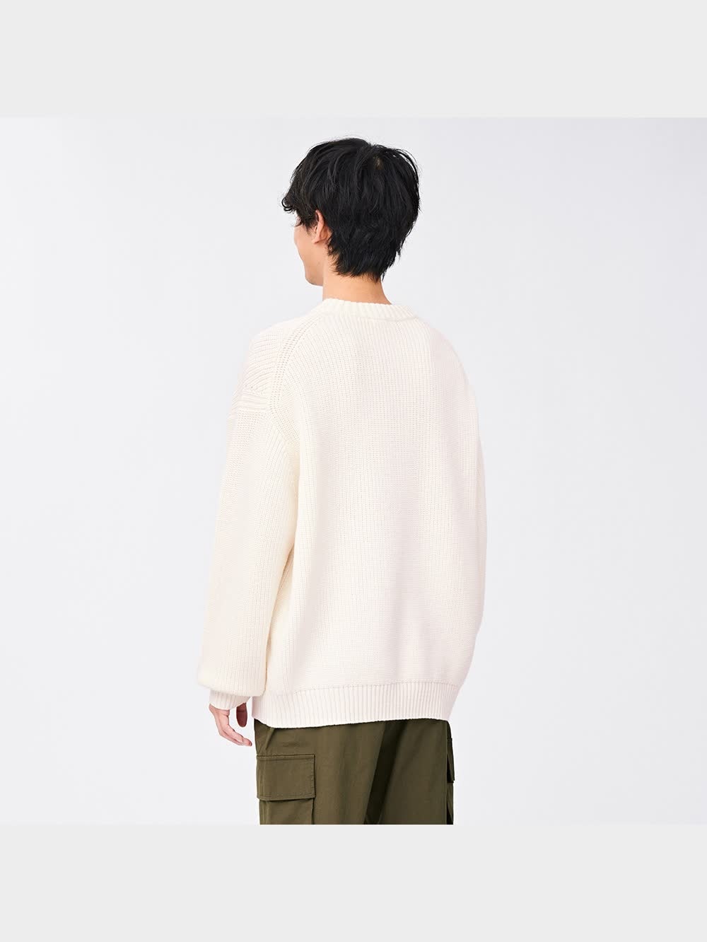 GAP コットンニット畦セーター 裾スリット オフホワイト 古着 L WOMEN 針抜き畦ニットベスト オフホワイト