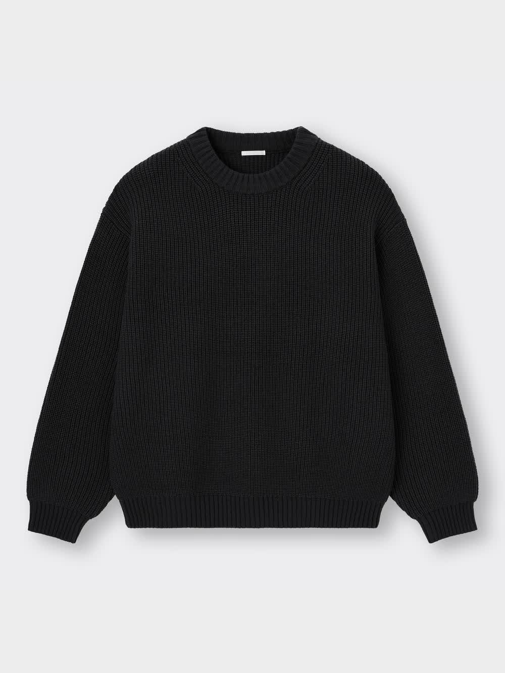 新品/Wedgehog Mock Knit - Navy XLサイズ GU公式 | ワイドフィット畦セーター(長袖)