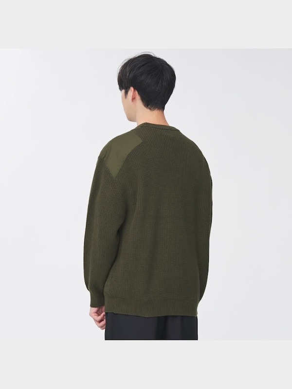 ワイドフィット布帛コンビネーションセーター(長袖)NT+E