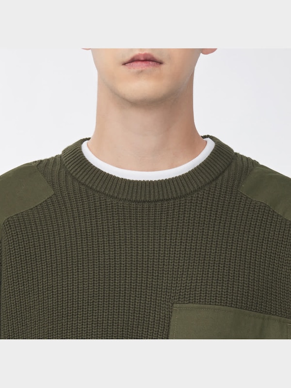 ワイドフィット布帛コンビネーションセーター(長袖)NT+E