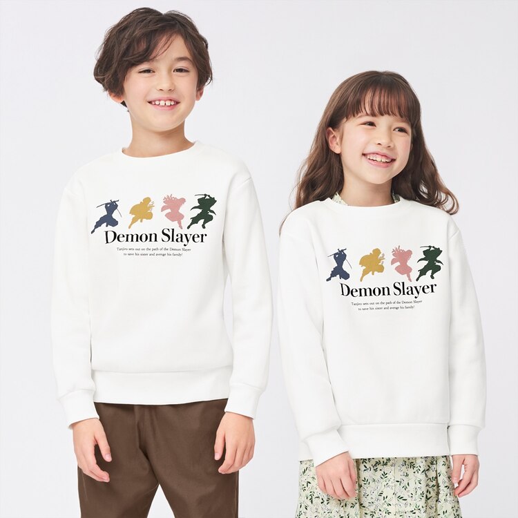 GU公式 KIDS(男女兼用)スウェットプルオーバー Demon Slayer 4+X