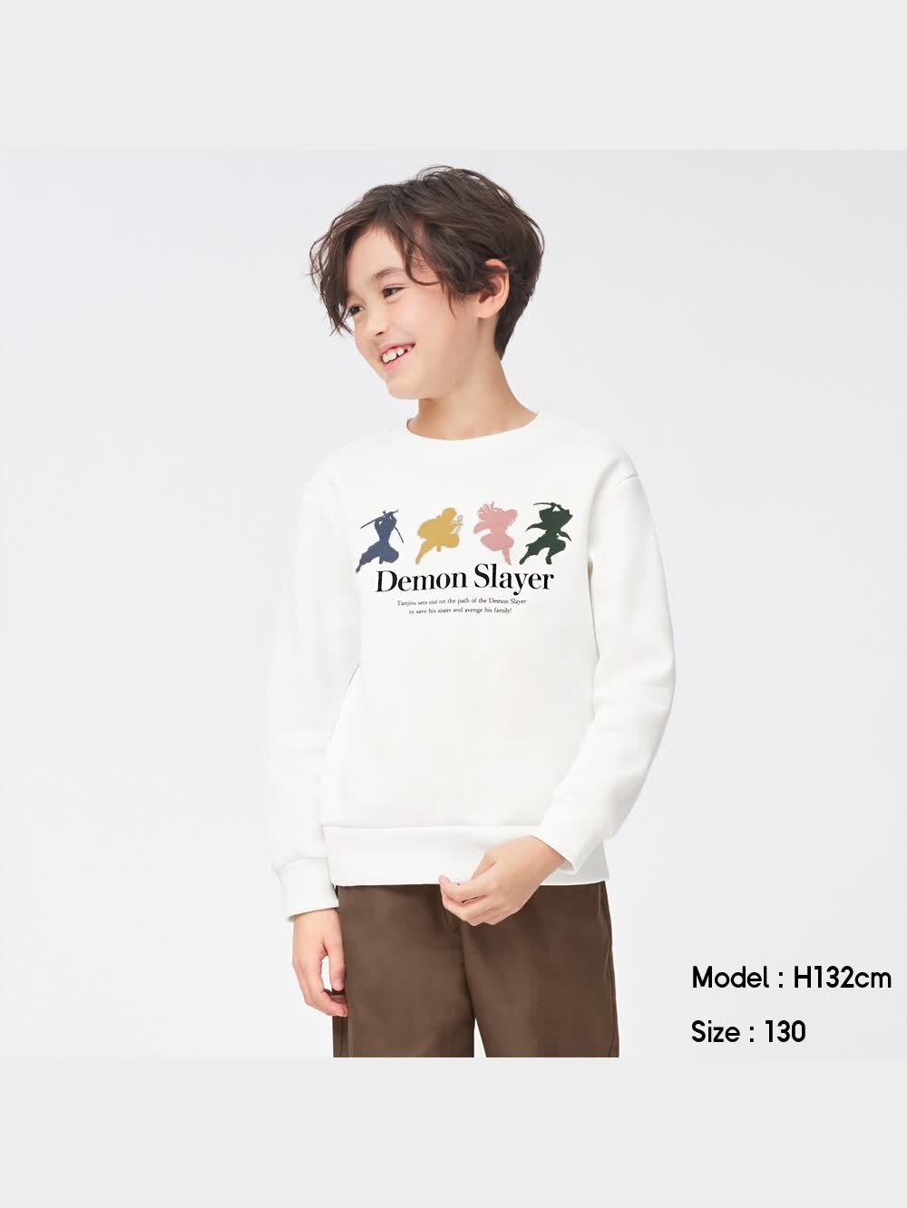 GU公式 | KIDS(男女兼用)スウェットプルオーバー Demon Slayer 4+X