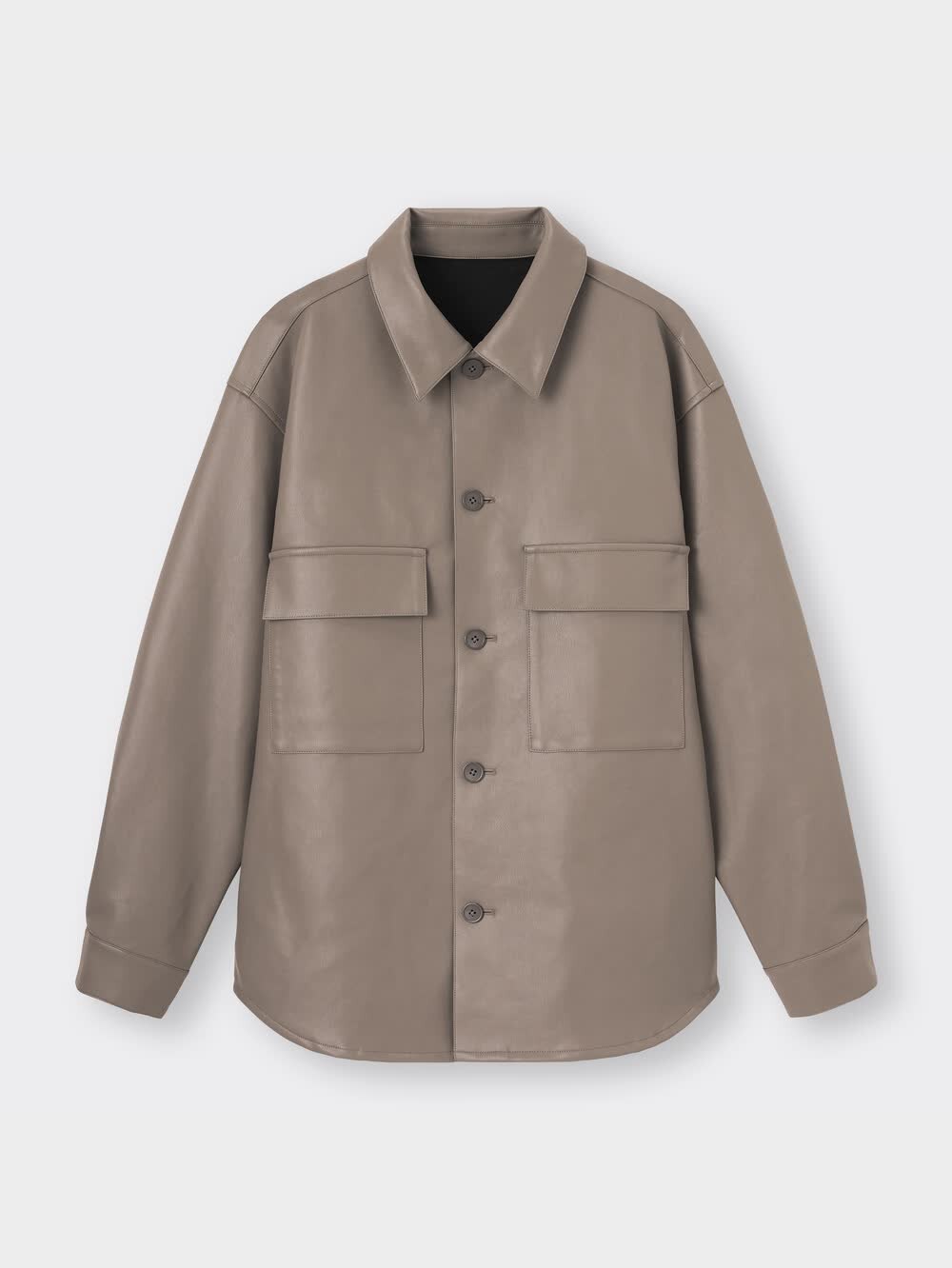 GU公式 | フェイクレザーオーバーサイズCPOシャツ(長袖)NT+X