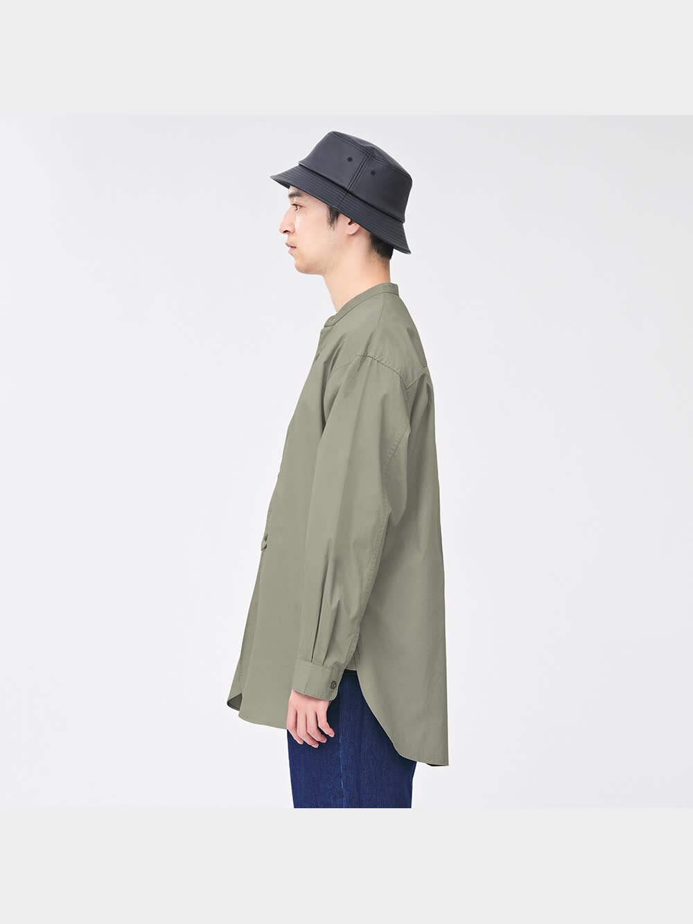 GU公式 | オーバーサイズグランパシャツ(長袖)