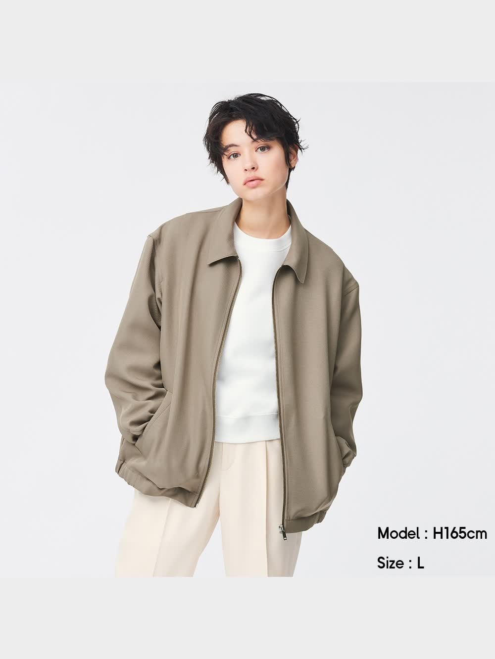 明日花様 確認ページ GU公式 | ジップアップリラックスフィットブルゾン(セットアップ