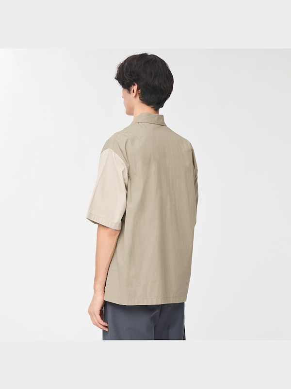 ミリタリーオーバーサイズシャツ(5分袖)(クレイジー)NT+X