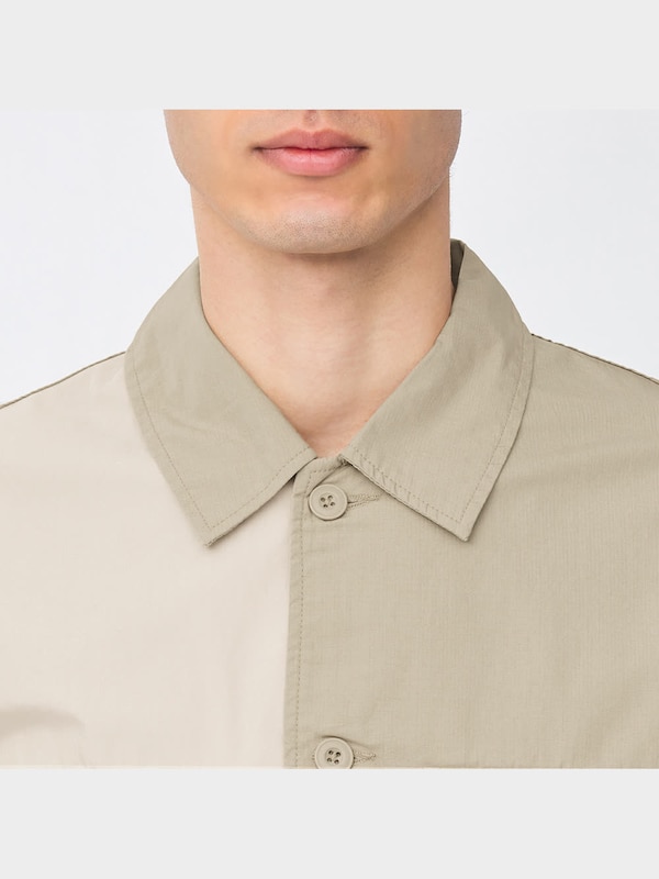 ミリタリーオーバーサイズシャツ(5分袖)(クレイジー)NT+X