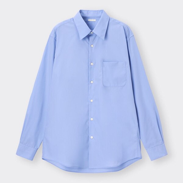 イージーケアシャツ(長袖)SW+E-BLUE