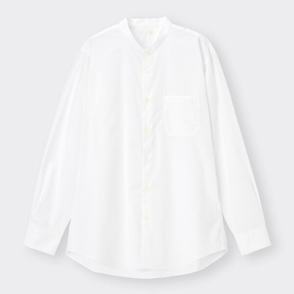 イージーケアバンドカラーシャツ(長袖)SW+X-WHITE