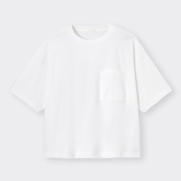 ワイドフィットT(5分袖)-WHITE