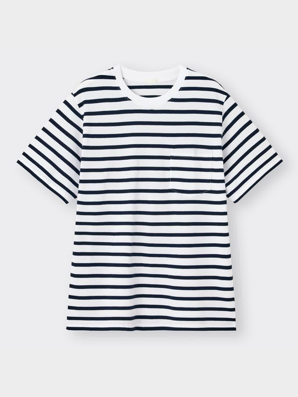 格安，低価 試着程度！王道のボーダーデザイン　クルーネック　Tシャツ　サイズM▼ブラックレーベルクレストブリッジ　CRESTBRIDGE　バーバリー