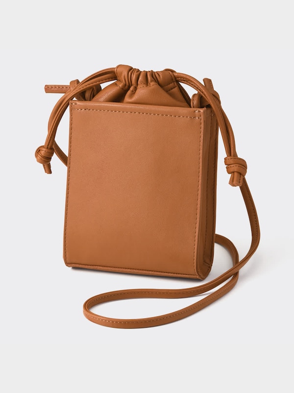 レザータッチスクエアミニショルダーバッグ