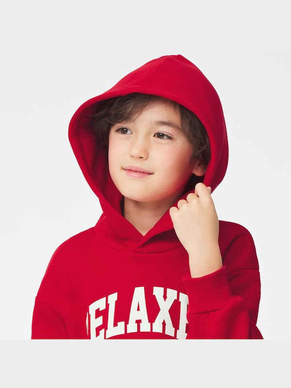 KIDS(男女兼用)裏起毛スウェットグラフィックプルパーカ(長袖)