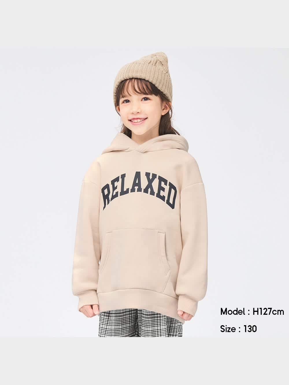 GU公式 | KIDS(男女兼用)裏起毛スウェットグラフィックプルパーカ(長袖)