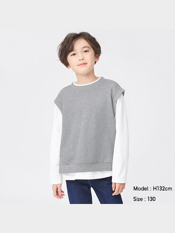 KIDS(男女兼用)ベストレイヤードT(長袖)+X