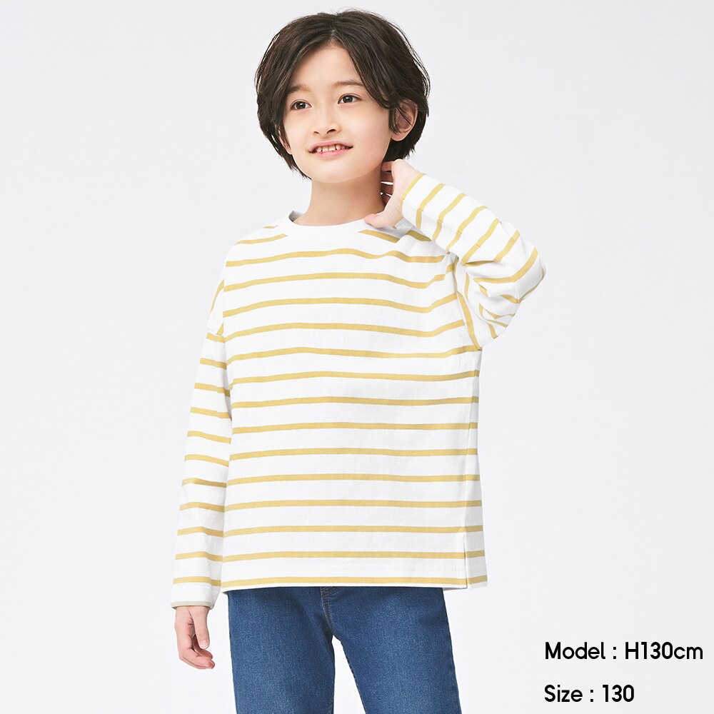（GU）KIDS(男女兼用)ボーダービッグT(長袖)のサムネイル