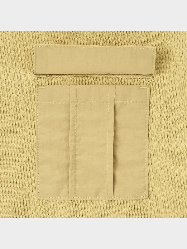 BOYSワッフル布帛コンビネーションビッグT(5分袖)