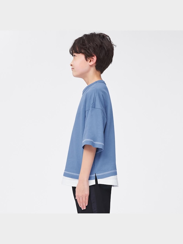BOYSフェイクレイヤードビッグT(5分袖)