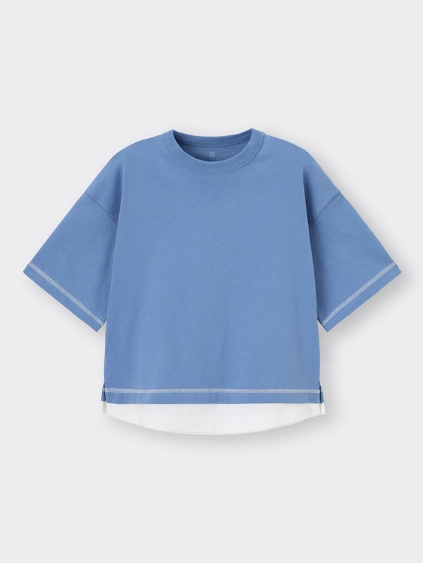 BOYSフェイクレイヤードビッグT(5分袖)