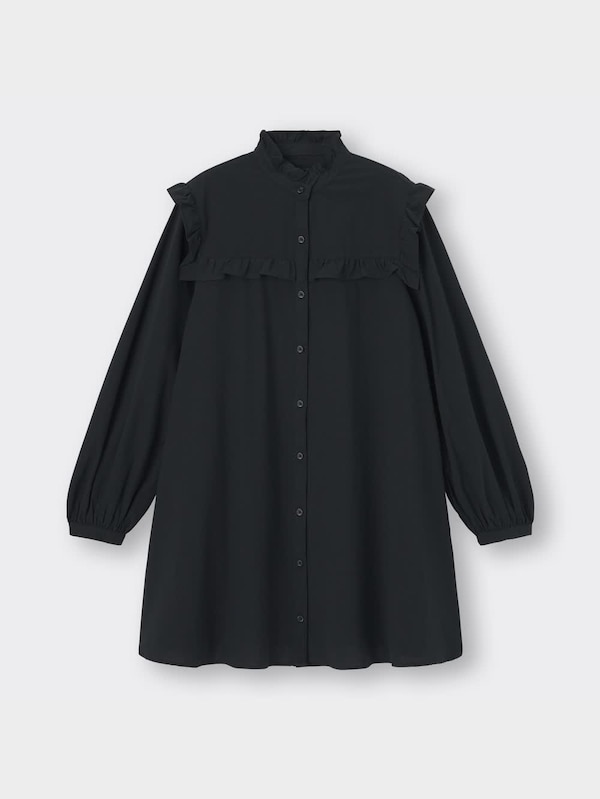 フリルカラーチュニックブラウス(長袖)