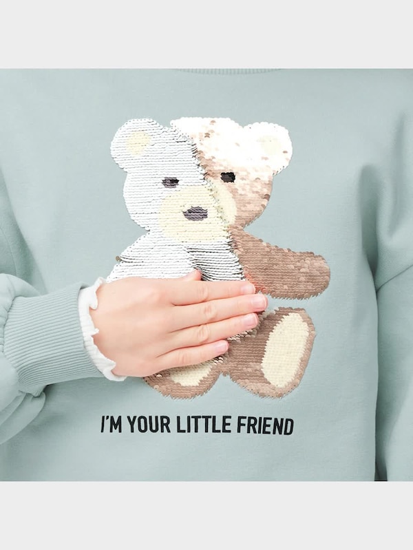 GIRLS裏起毛スウェットスパンコールプルオーバー(長袖)+E