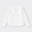 レーストリムビッグカラーシャツ(長袖)-OFF WHITE