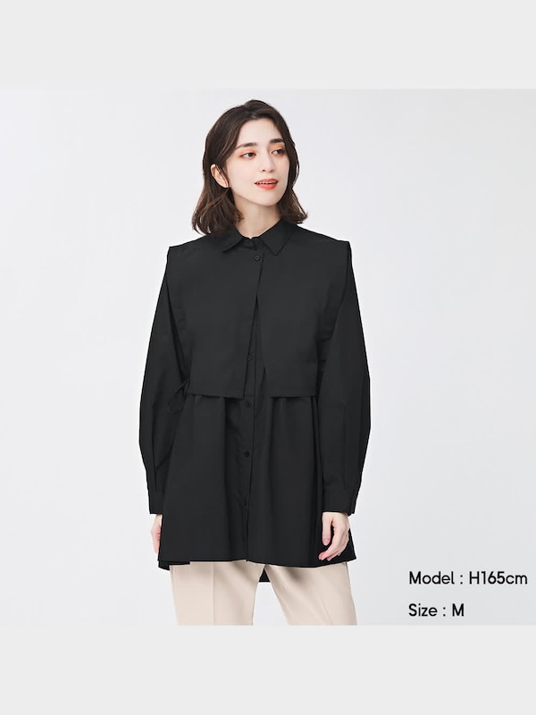 2wayレイヤードチュニックシャツ(長袖)