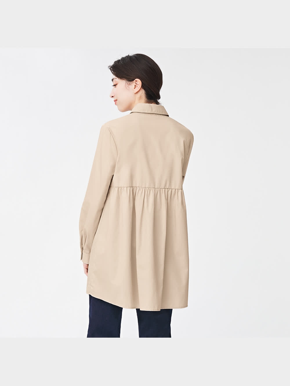 GU公式 | 2wayレイヤードチュニックシャツ(長袖)