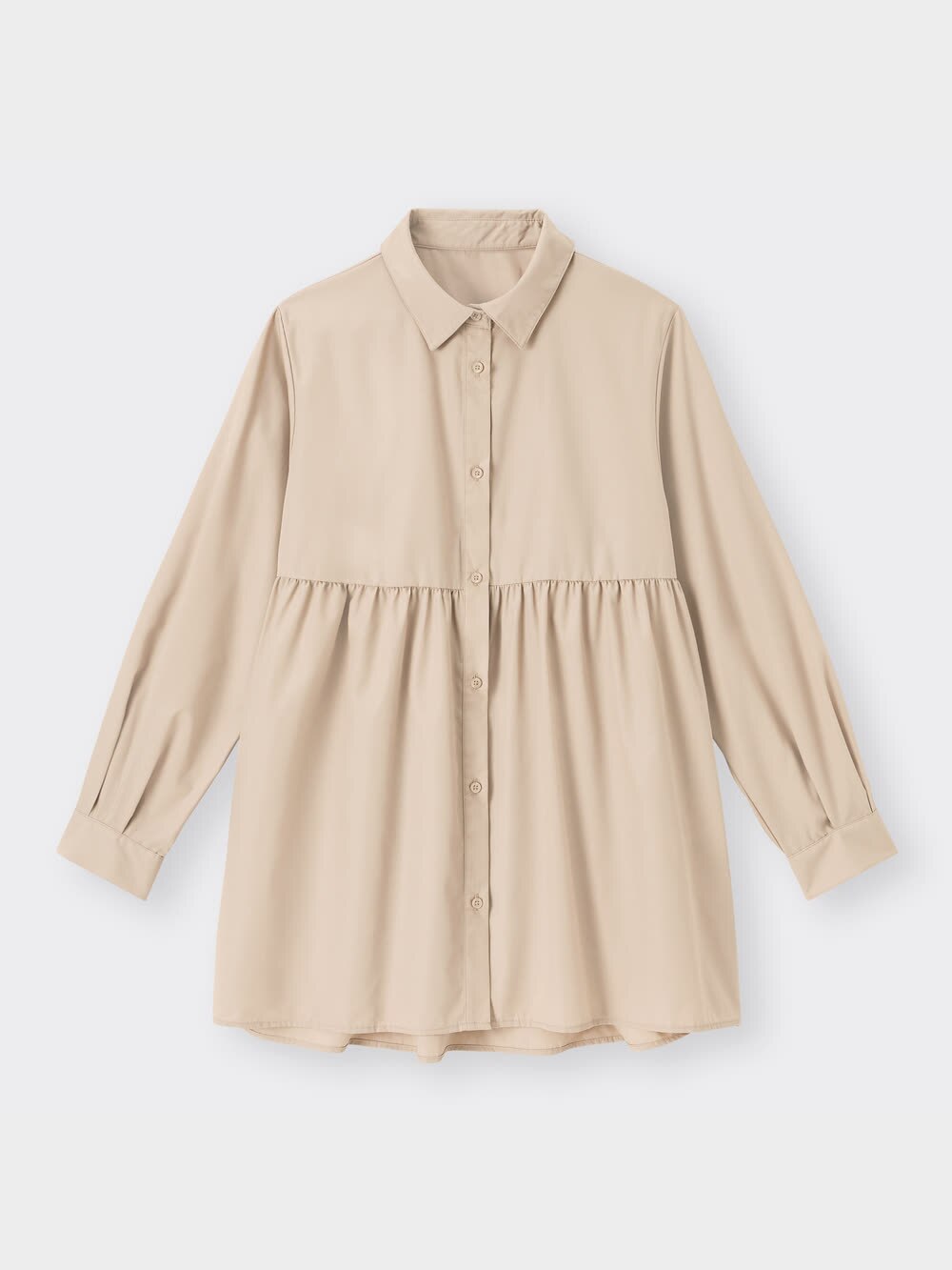 GU公式 | 2wayレイヤードチュニックシャツ(長袖)