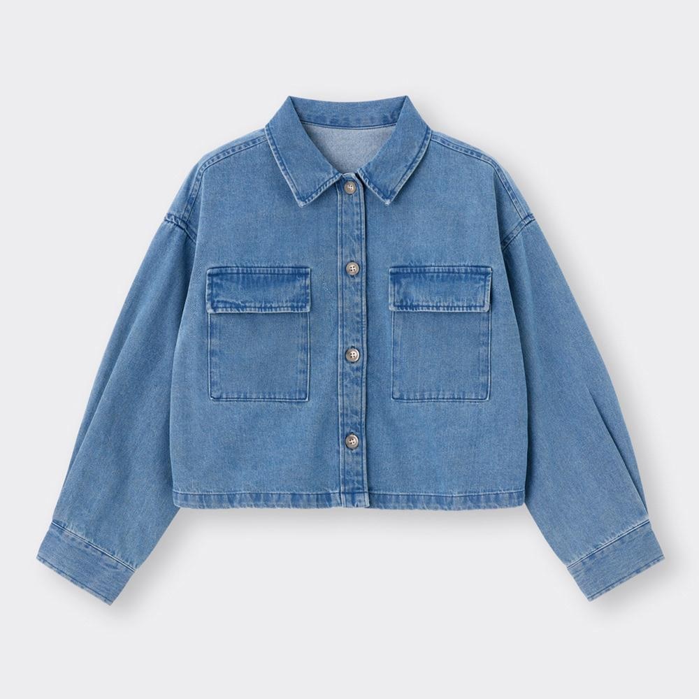 GU公式 | デニムクロップドシャツジャケット(長袖) | ファッション通販 