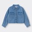 デニムクロップドシャツジャケット(長袖)-BLUE