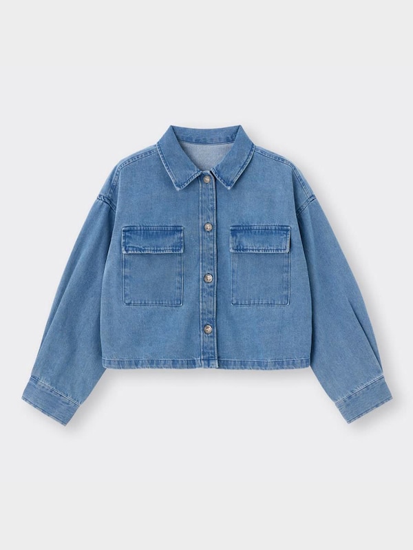 デニムクロップドシャツジャケット(�長袖)